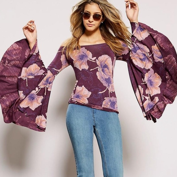 Free People Birds of Paradise bell sleeve top - Picture 2 of 3